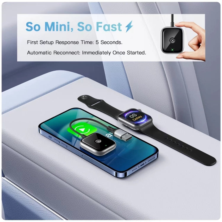 For iPhone Car Apple CarPlay Box Wired to Wireless Adapter