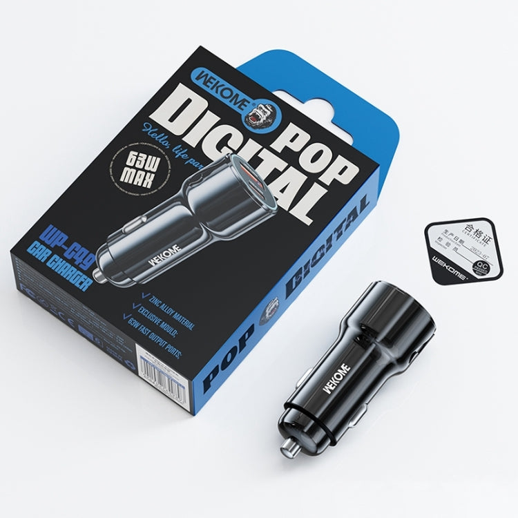 WEKOME WP-C49 Pop Digital Series USB, USB-C / Type-C 63W Fast Car Charger