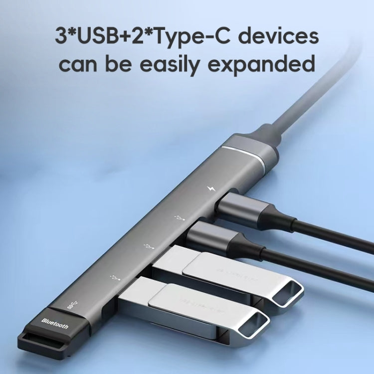 2 Type-C, 3 USB Multifunctional HUB Docking Station