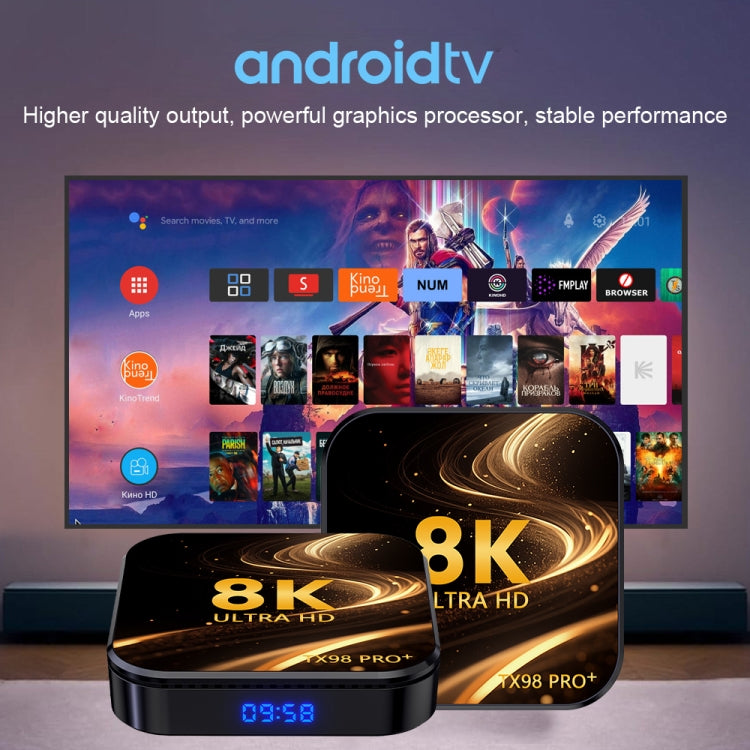 TX98 Pro+ 8K UHD Android 13 Smart TV Box with Remote Control, RK3528 Quad-Core