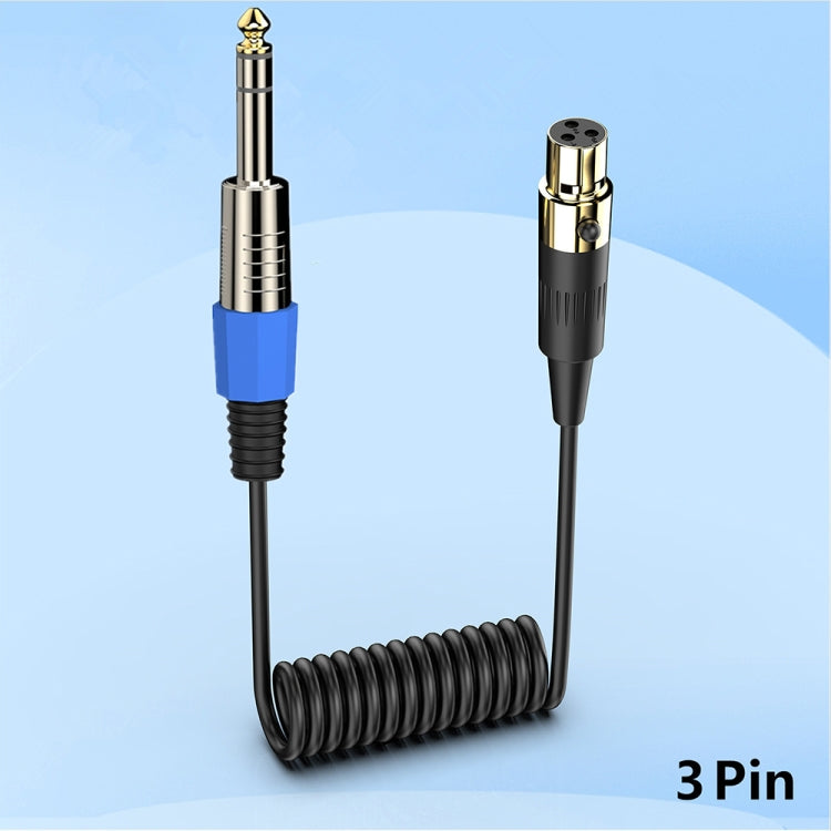 Stereo Microphone Aux Audio Cable Coiled Adapter Cable, Length: 0.5m