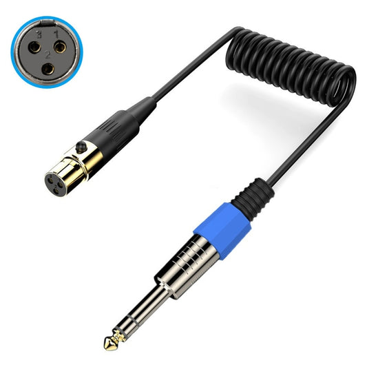 Stereo Microphone Aux Audio Cable Coiled Adapter Cable, Length: 0.5m