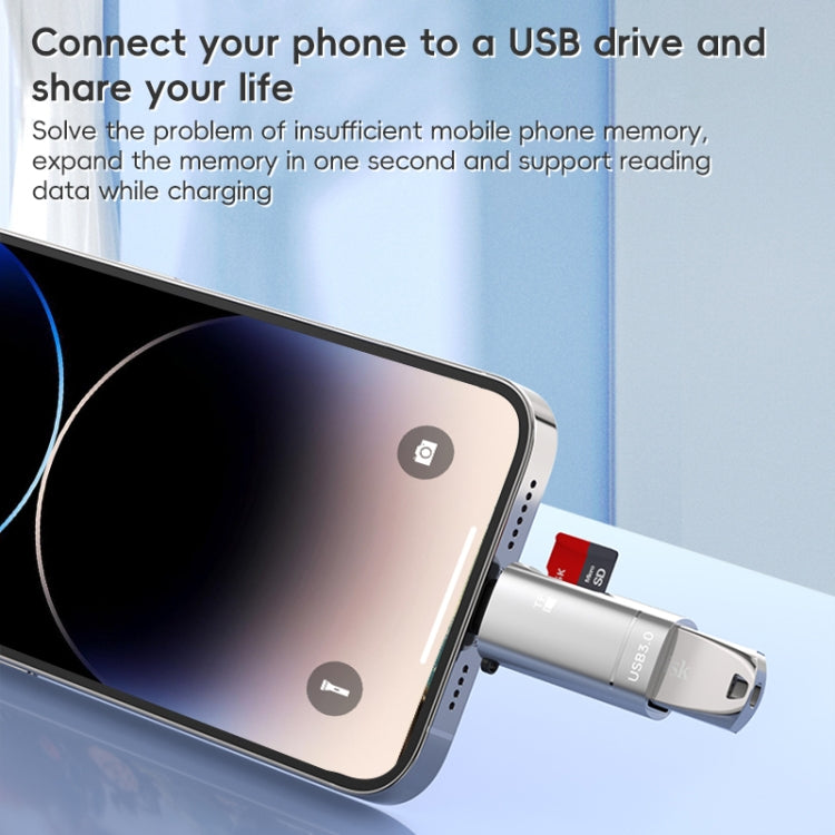 2 in 1 Type-C to USB and TF Card Reader Adapter