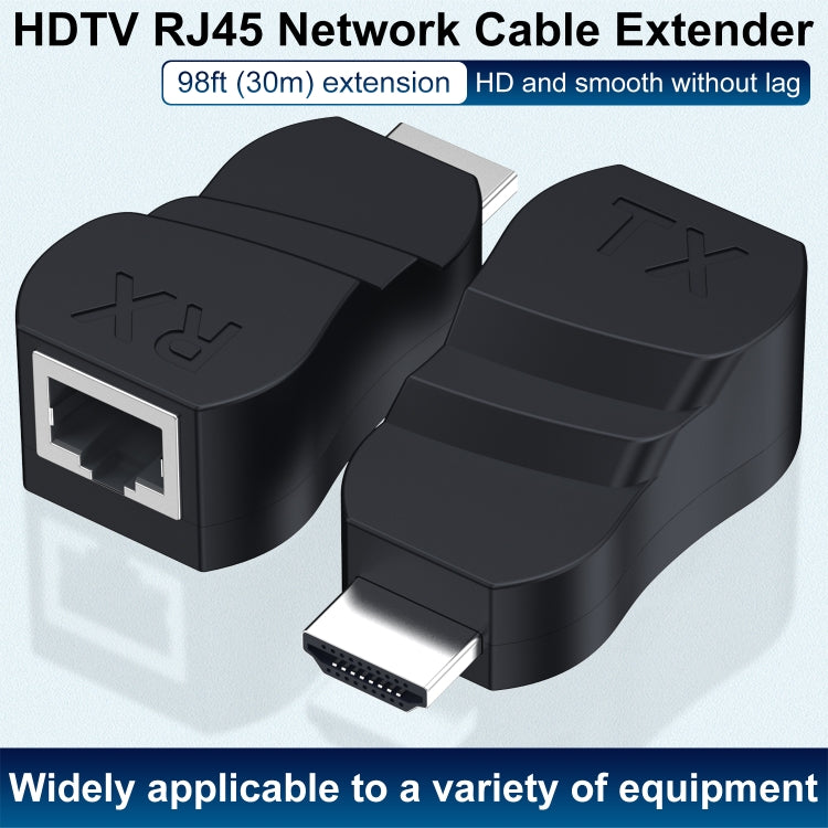 30m HDTV to RJ45 ABS Material Network Cable Extender