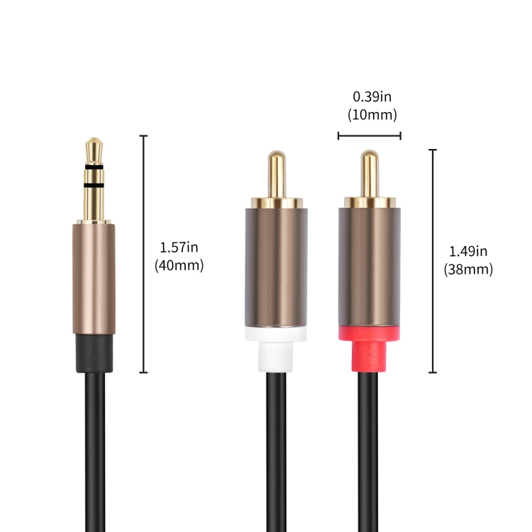 3.5mm Male to 2 RCA Male Audio Cable Amplifier Connector