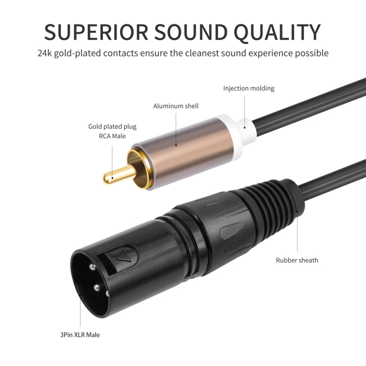 2 RCA Male to 2 XLR Male Audio Balance Cable