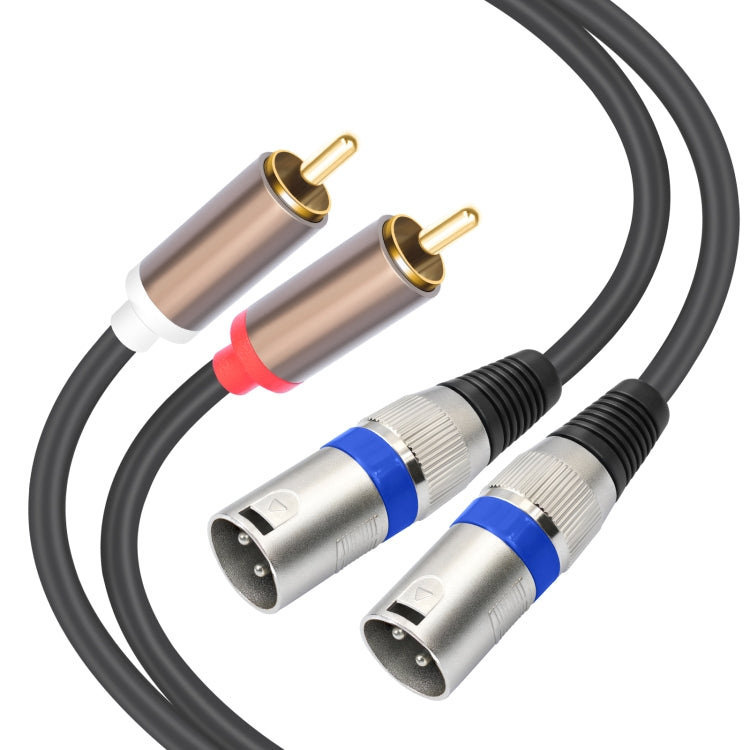 2 RCA Male to 2 XLR 3pin Male Audio Cable