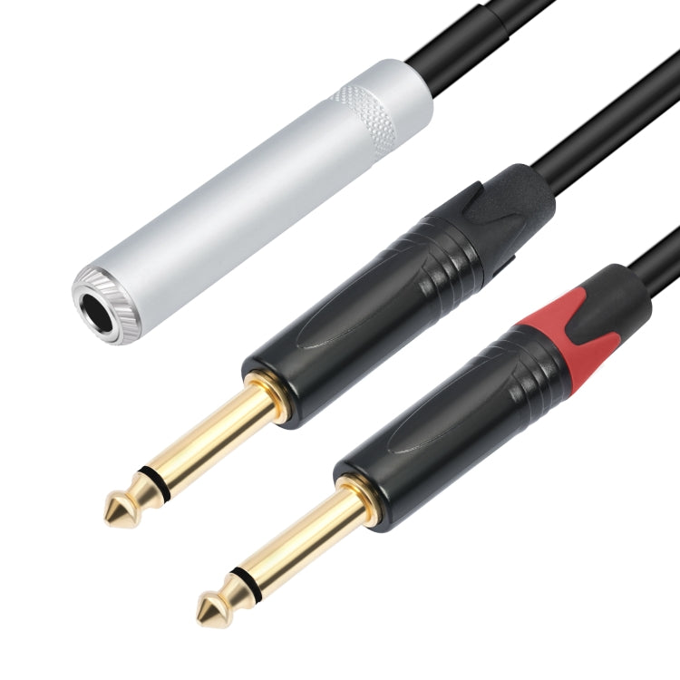 6.35mm 1/4 TRS Stereo Female to Dual Male Y-type Audio Cable