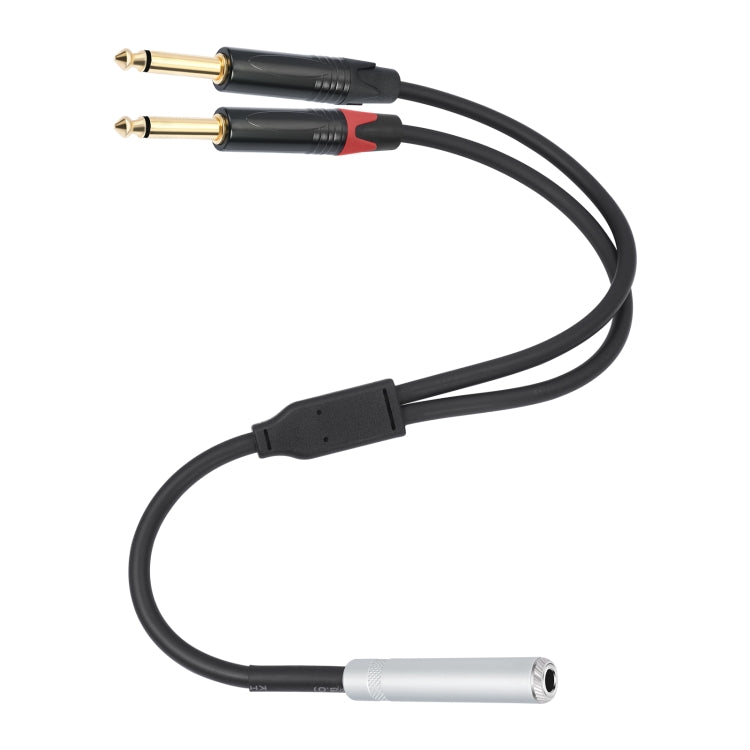 6.35mm 1/4 TRS Stereo Female to Dual Male Y-type Audio Cable