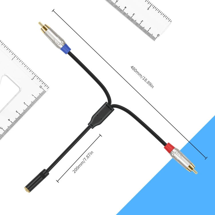 3.5mm 1/8 TRS Stereo Female to Dual RCA Male Y-type Audio Cable
