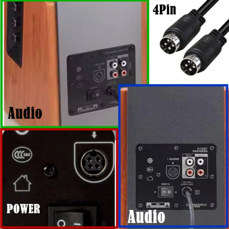 MD DIN 4 Pin Male to Male AC/DC Power Audio Adapter Cable