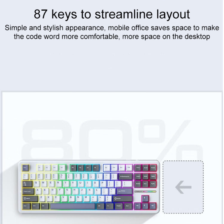 AULA F87 87 Keys Wired/2.4G/Bluetooth Three Model Customized RGB Mechanical Keyboard