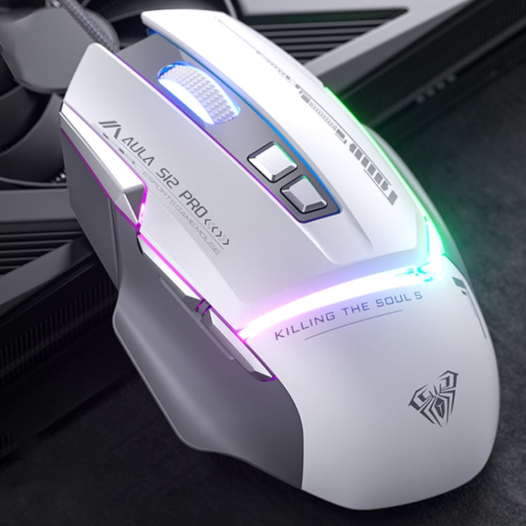 AULA S12 Pro 12800DPI Wired RGB Gaming Mouse