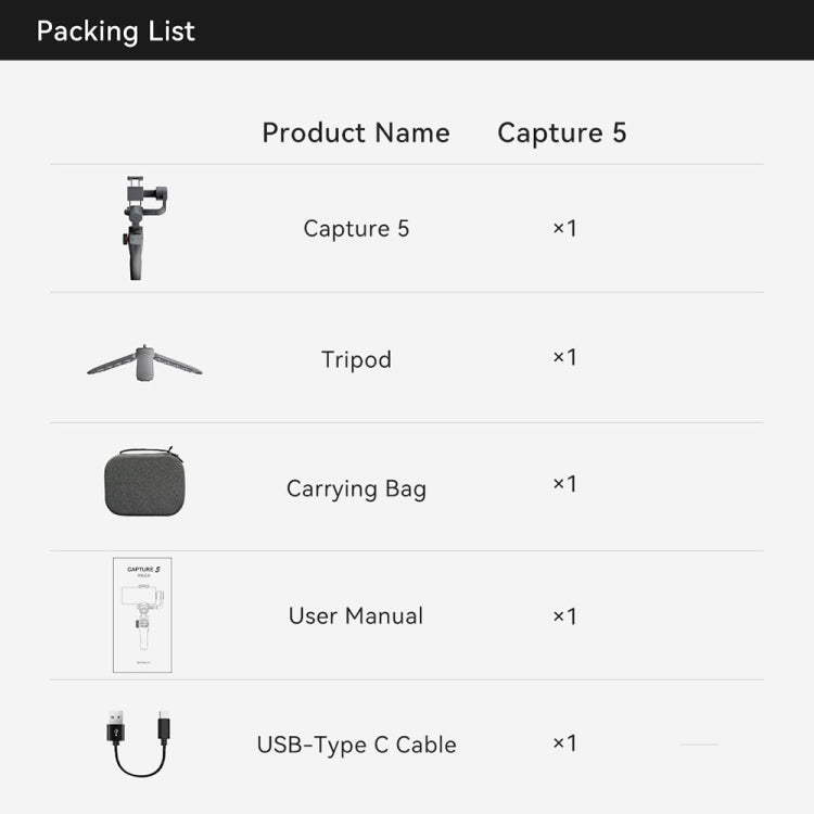 FUNSNAP Capture 5 Professional 3-Axis Handheld Gimbal Phone Live Stabilizer