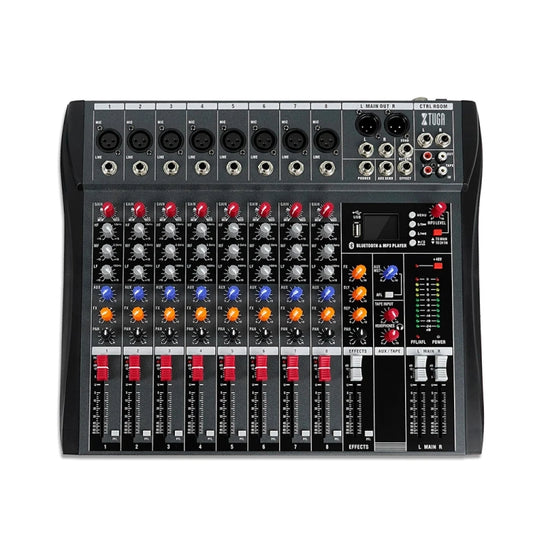 XTUGA CT80X 8-Channels Audio Mixer DJ Mixing Console with 48V Power Supply