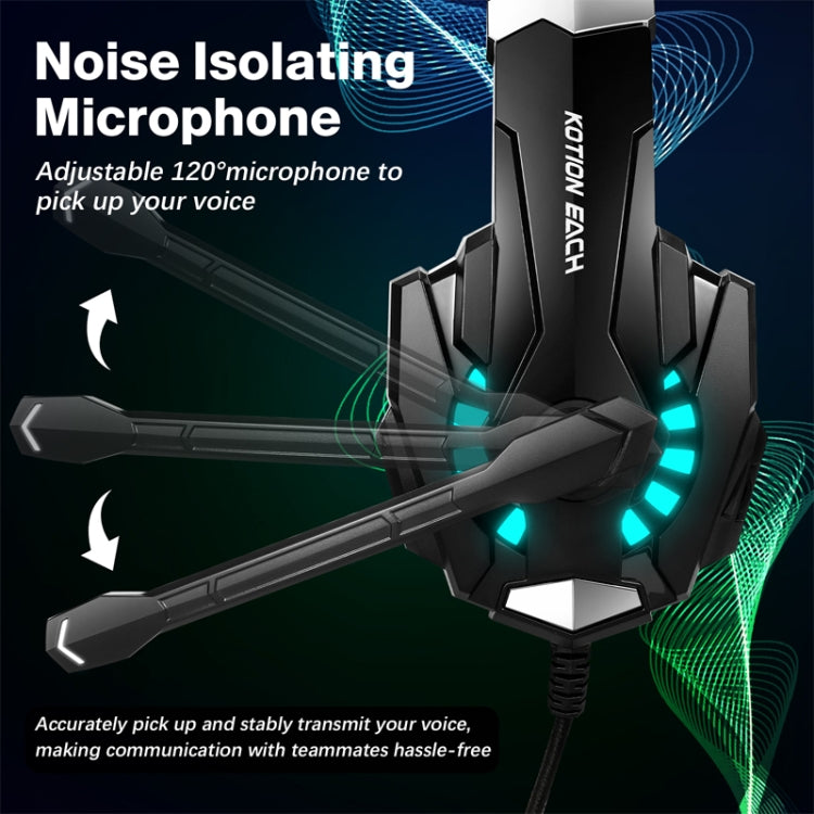 KOTION EACH G9000 Pro On-Ear Gaming Headset with Mic, Cable Length: About 2.1m