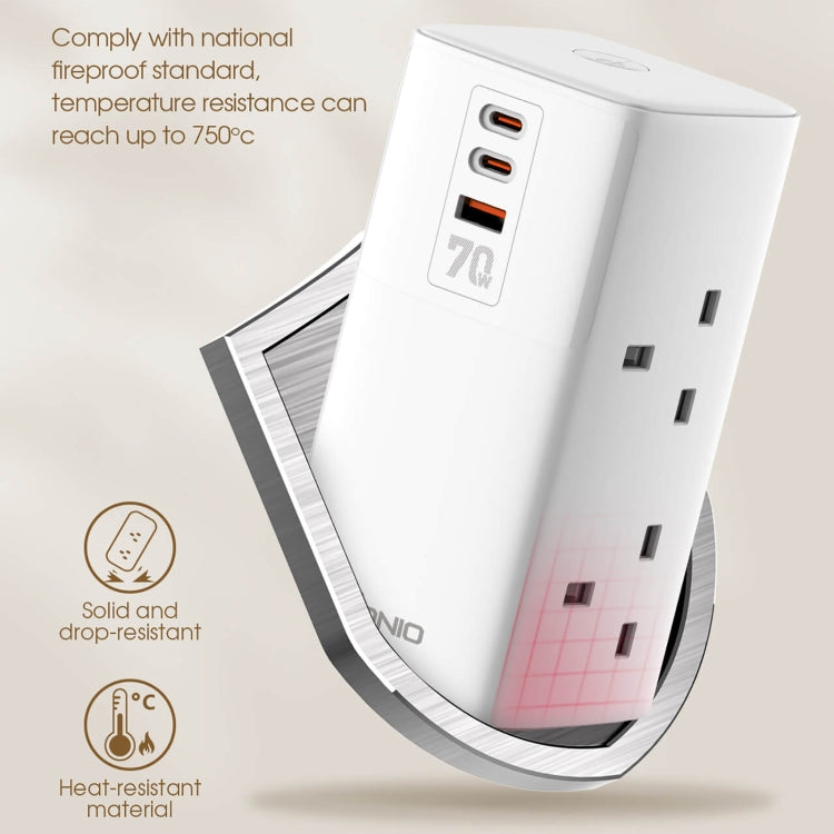 LDNIO SC4396 70W Desktop Multi-function GaN Desktop Charger 2AC, 1U, 2C with 1 Socket