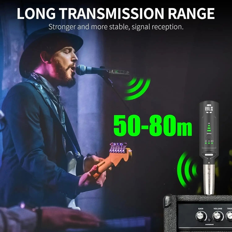 XTUGA SF-1 Wireless XLR Transmitter & Receiver UHF Wireless Adapter for Wired Mic / Guitar