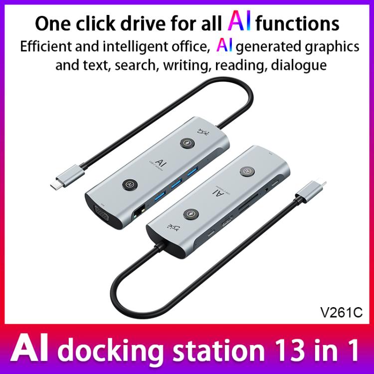 YCE V261 13 in 1 USB-C / Type-C HUB Adapter AI Docking Station