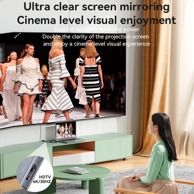 Yesido HB27 8 in 1 Type-C 3.1 Multifunctional HUB Adapter Docking Station