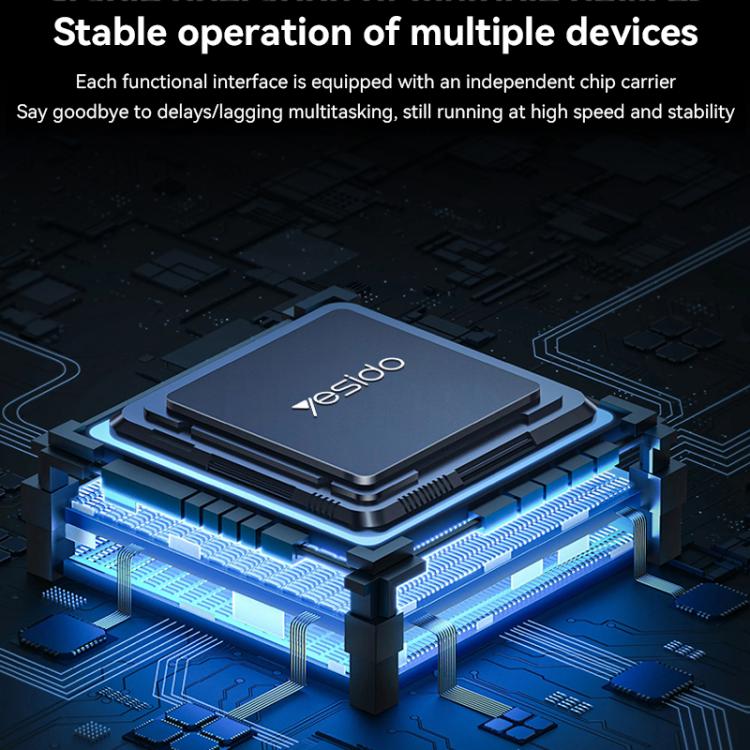 Yesido HB27 8 in 1 Type-C 3.1 Multifunctional HUB Adapter Docking Station