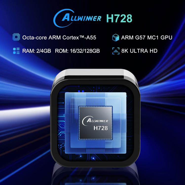 H96Max 8K UHD Android 14 Smart TV Box with Remote Control, Allwinner H728 Octa-Core