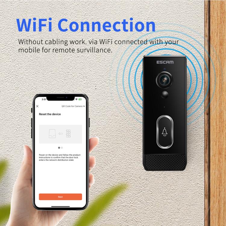 ESCAM V5 TUYA 1080P Intelligent Two-Way Voice Night Vision Wireless Doorbell