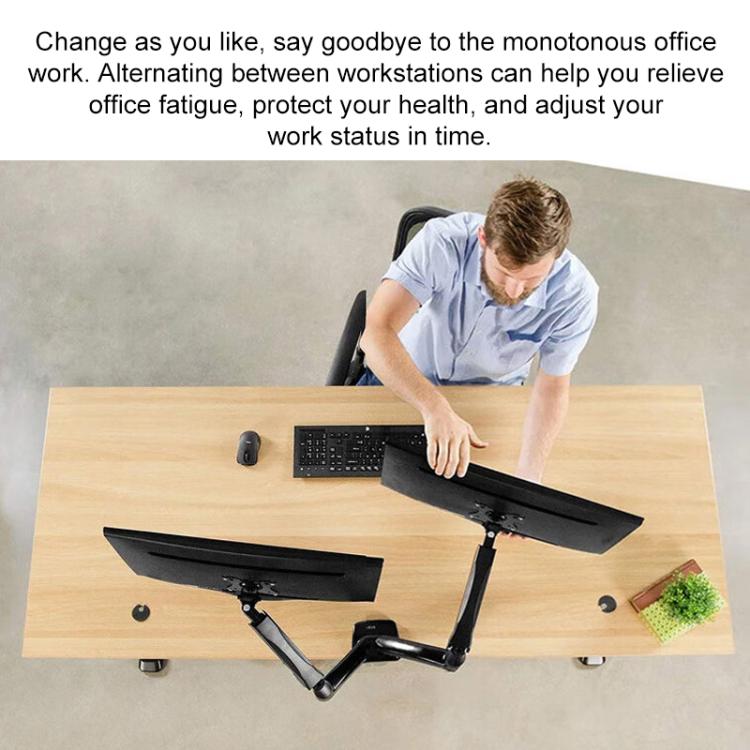 Lenovo Thinkplus ZJA1 Clip-on Desktop Dual-Arm Monitor Holder