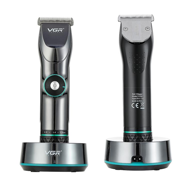 VGR V-256 5-gear Fine-tuning Digital Display USB Hair Clipper with Holder