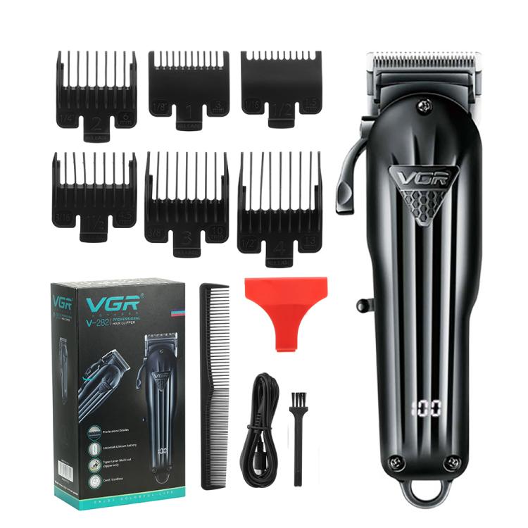 VGR VGR-282 4-gear Fine-tuning Digital Display USB Electric Hair Clipper