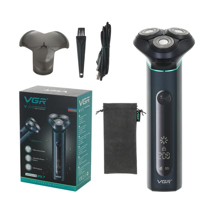 VGR V-310 Digital Display Three-blade IPX7 Electric Shaver