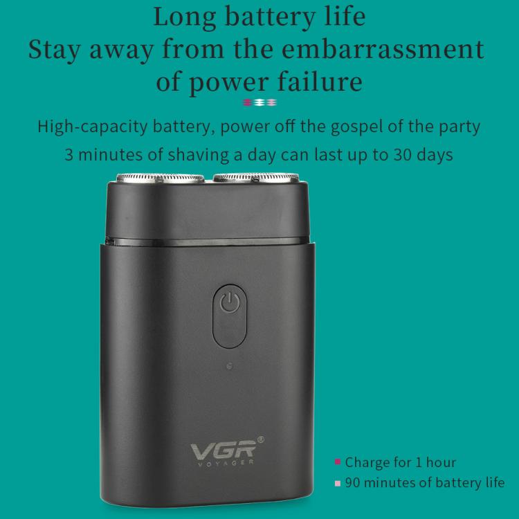 VGR V-341 Rotating 2 Cuttter Head Portable Electric Shaver