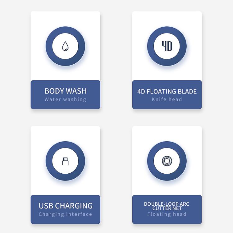 VGR V-395 Six Cuttter Heads IPX6 Electric Shaver