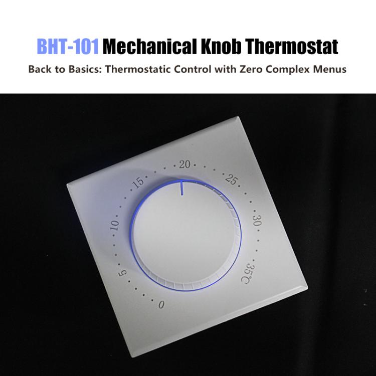 Smart Home Screenless Knob Thermostat Only With External Sensors, Dual Color LED Indicator