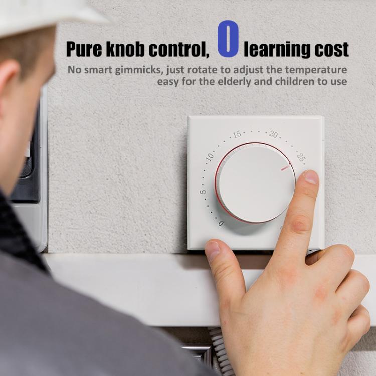 Smart Home Screenless Knob Thermostat Only With External Sensors, Dual Color LED Indicator