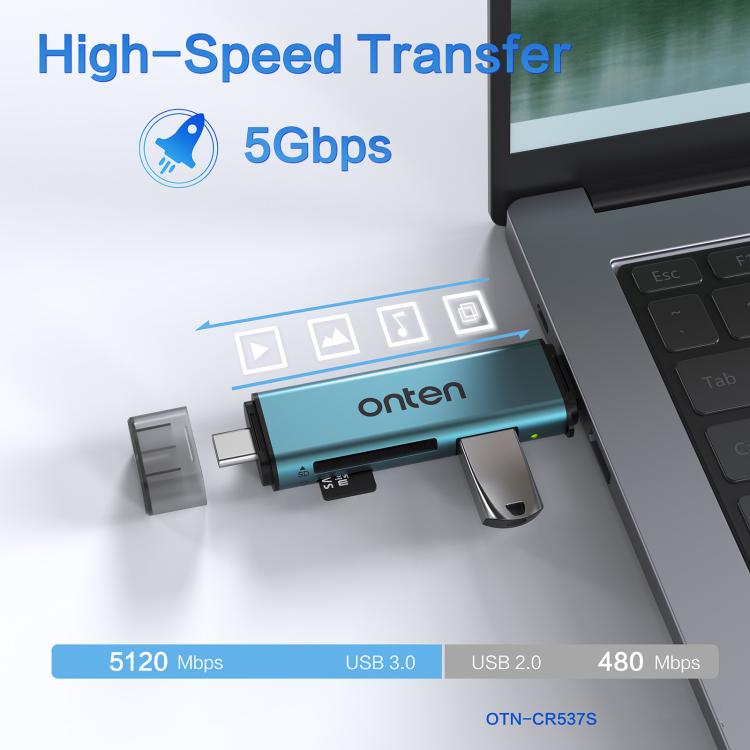 Onten OTN-CR537S 5 in 1 Type-C to USB with Micro SD/TF Card Reader