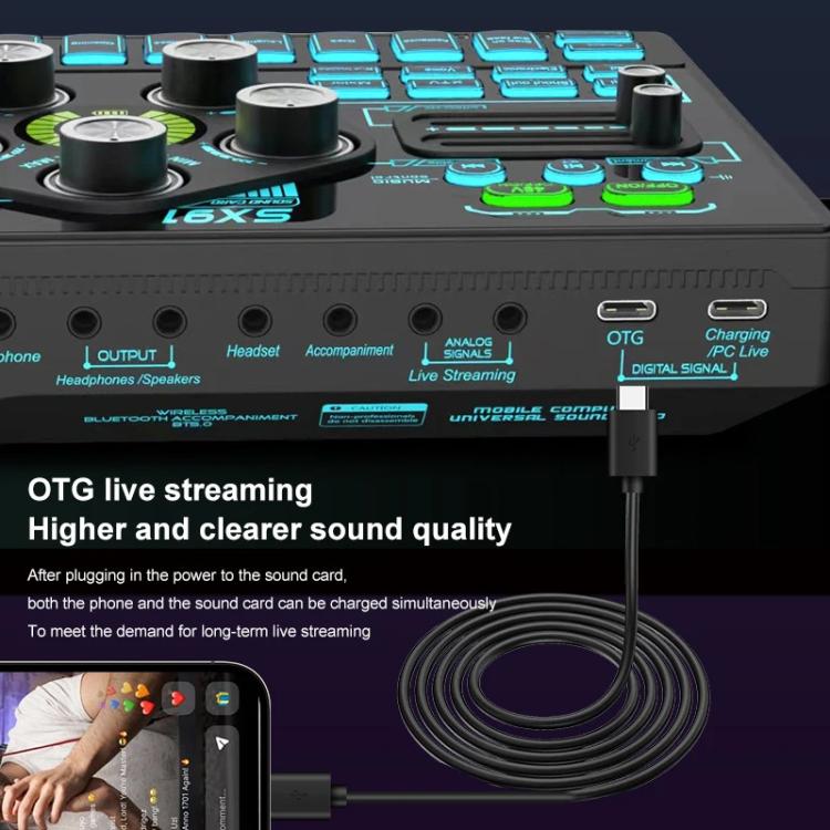 SX91 Multi-function Professional Mixer Mobile Phone Computer Live Streaming Sound Card