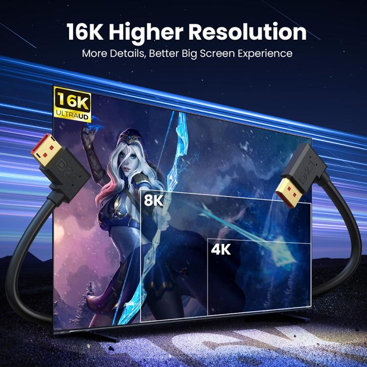 52Gbps 16K 30Hz DisplayPort Extension Adapter Cable, Length: 50cm, DP2.1 Male to DP2.1 Female Straight, DP2.1 Male to DP2.1 Female Upper Elbow, DP2.1 Male to DP2.1 Female Down Elbow, DP2.1 Male to DP2.1 Female Left Elbow                                ...