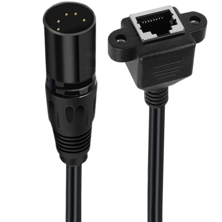 XLR 5 Pin Male to RJ45 Female Audio Cable, Length: 30cm