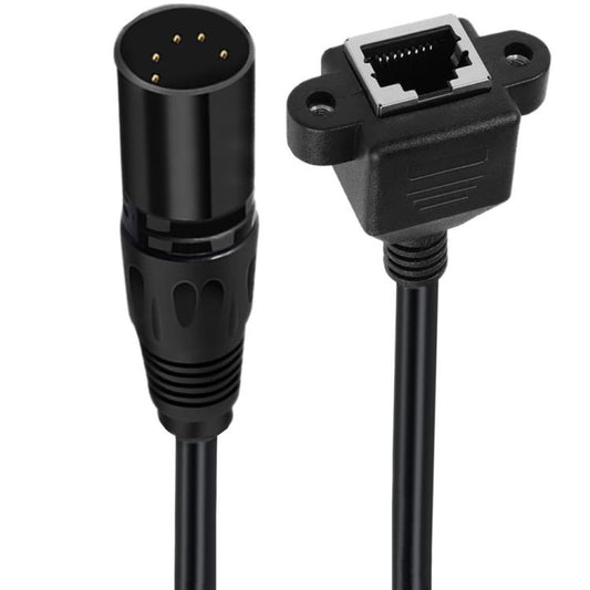 XLR 5 Pin Male to RJ45 Female Audio Cable, Length: 30cm