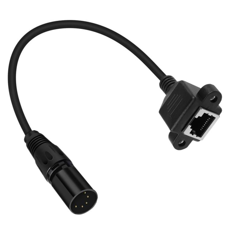 XLR 5 Pin Male to RJ45 Female Audio Cable, Length: 30cm