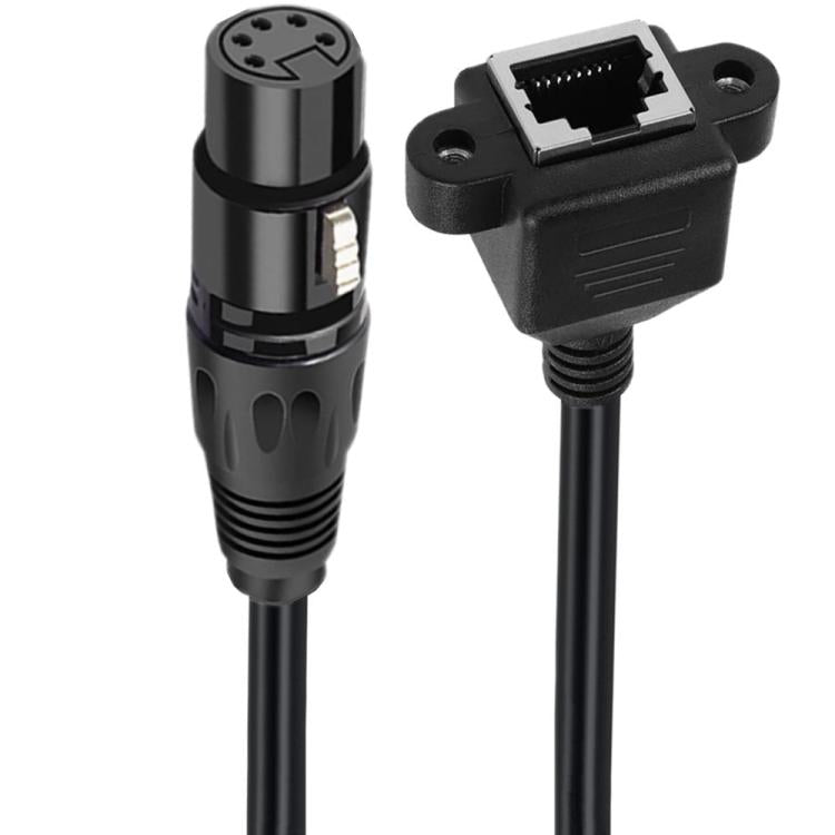XLR 5 Pin Female to RJ45 Female Audio Cable, Length: 30cm