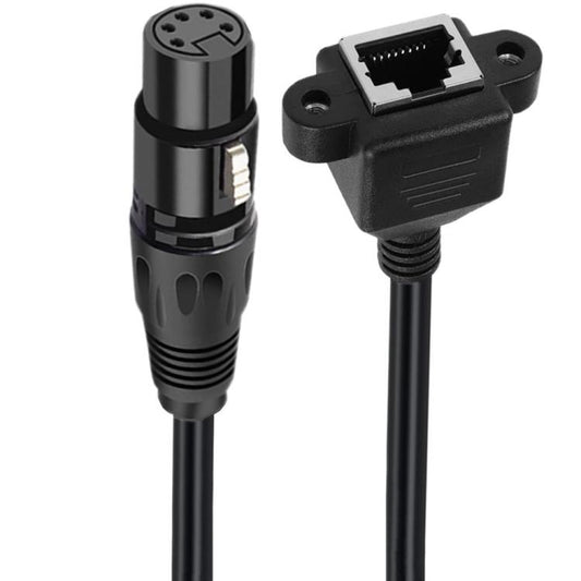 XLR 5 Pin Female to RJ45 Female Audio Cable, Length: 30cm
