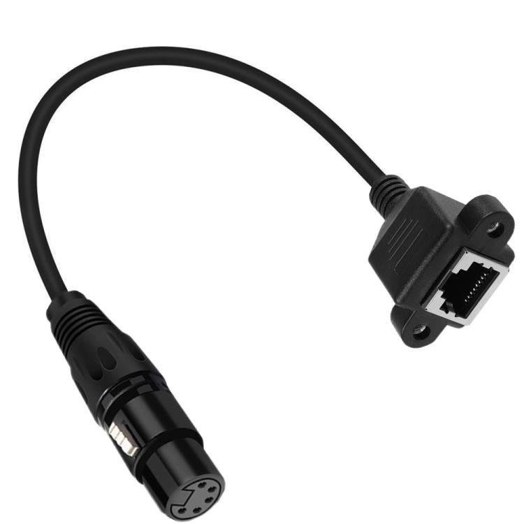 XLR 5 Pin Female to RJ45 Female Audio Cable, Length: 30cm