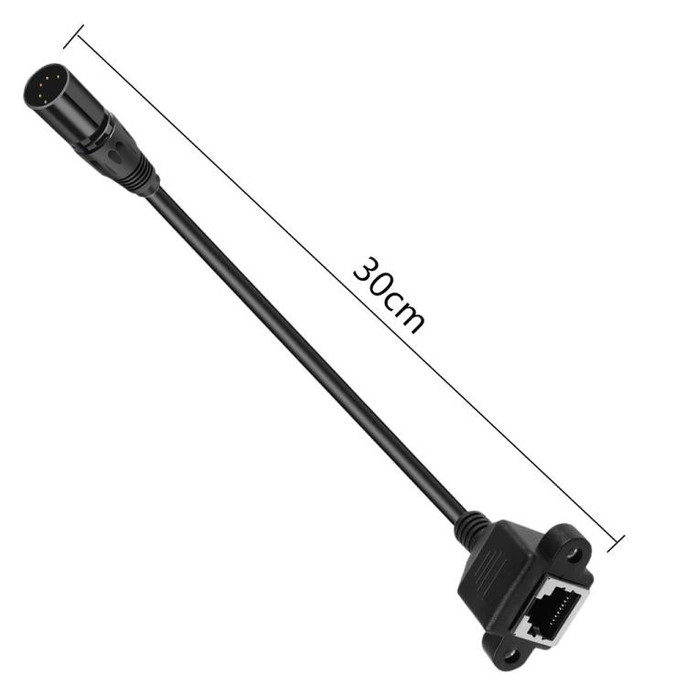 XLR 5 Pin Female to RJ45 Female Audio Cable, Length: 30cm