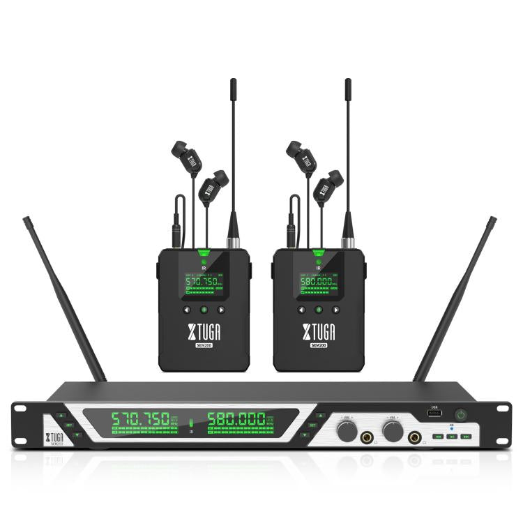 XTUGA SEM200 Wireless Stereo Stage Performance Professional In-ear Monitor System
