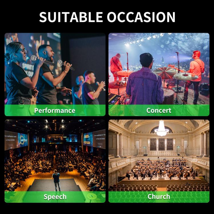 XTUGA SEM200 Wireless Stereo Stage Performance Professional In-ear Monitor System