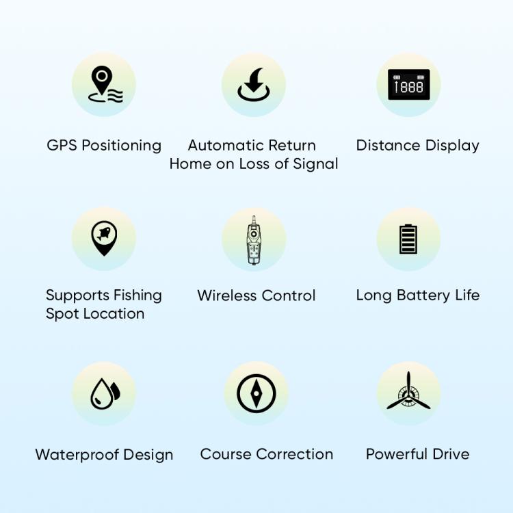 D26 Smart Control Fishing Bait Boat Support GPS Positioning Built-in Light Strip