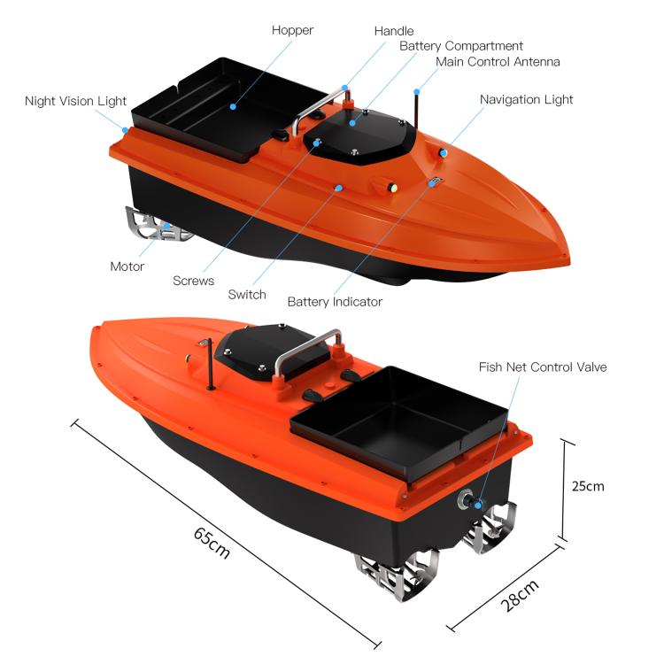 D80 High Power Smart Remote Control Fishing Bait Boat Support Trawling