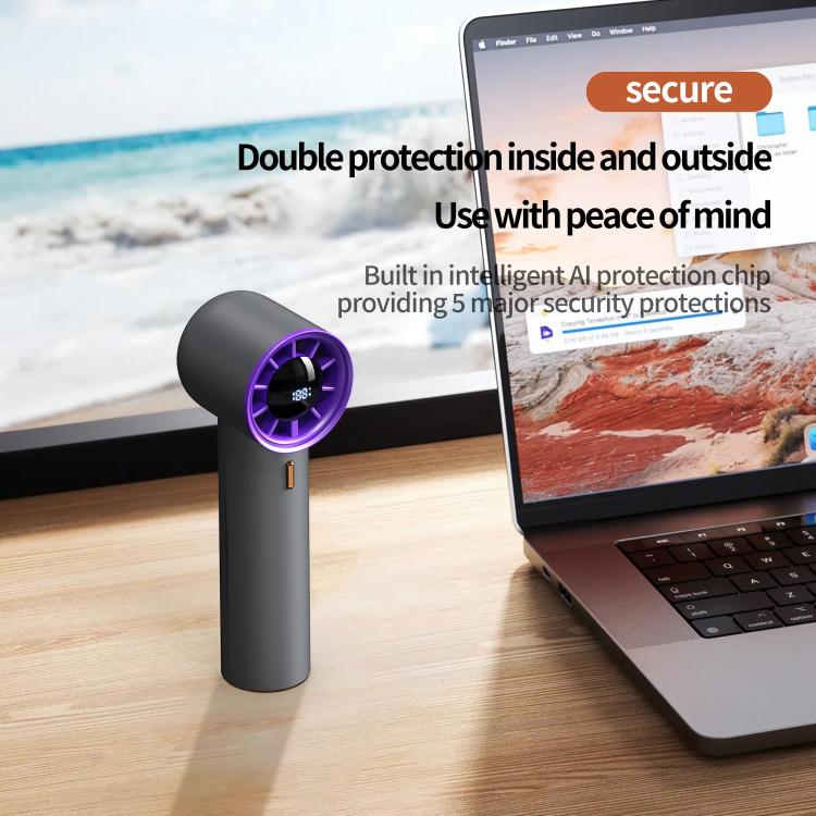 HX-F368 Smart Digital Display High Speed Handheld Fan